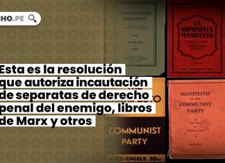 Esta es la resolución que autoriza incautación de separatas de derecho penal del enemigo, libros de Marx y otros