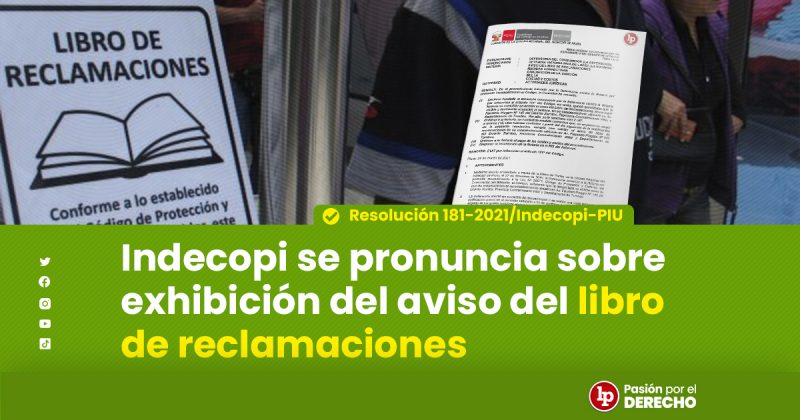 Indecopi Se Pronuncia Sobre Exhibición Del Aviso Del Libro De ...