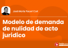 Modelo de demanda de nulidad de acto jurídico