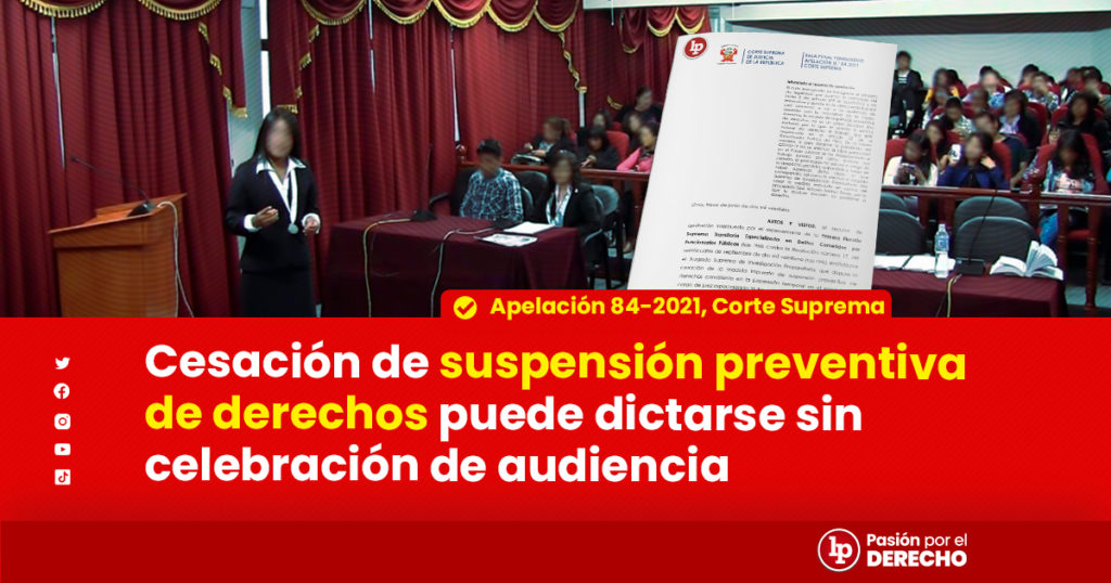 Cesación De Suspensión Preventiva De Derechos Puede Dictarse Sin ...