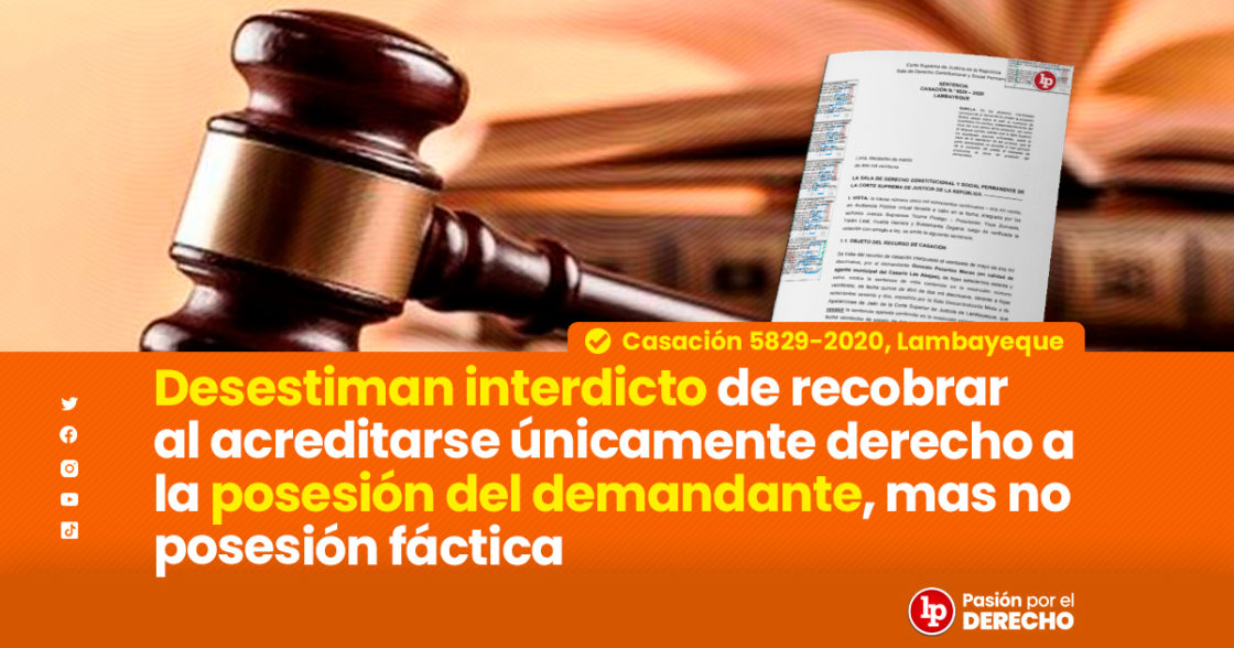 Modelo De Interdicto De Recobrar La Posesión lpderecho.pe
