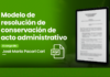 Modelo de resolución de conservación de acto administrativo