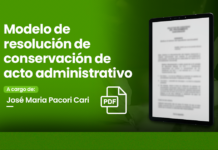 Modelo de resolución de conservación de acto administrativo