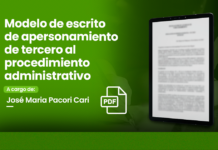 Modelo de escrito de apersonamiento de tercero al procedimiento administrativo