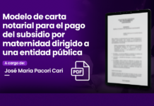 Modelo de carta notarial para el pago del subsidio por maternidad