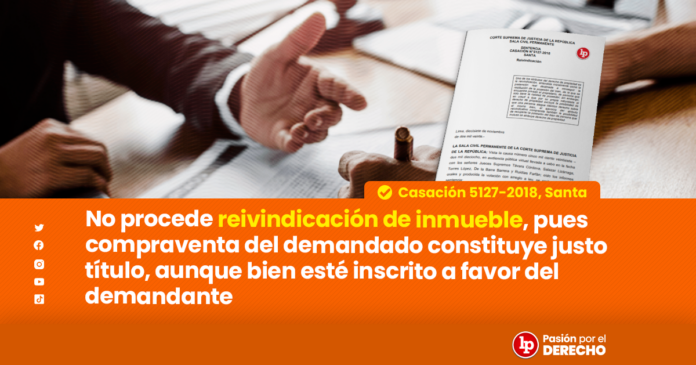 No procede reivindicación de inmueble pues compraventa del demandado ...