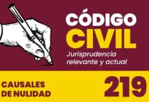 Jurisprudencia del artículo 219 del Código Civil.- Causales de nulidad