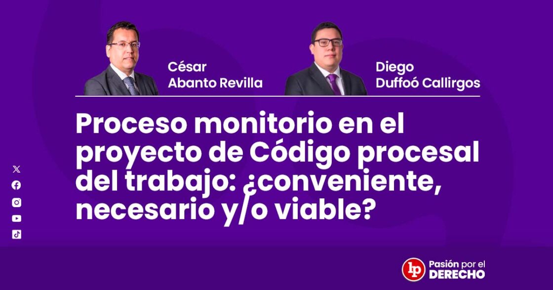 Proceso Monitorio En El Proyecto De Código Procesal Del Trabajo ...