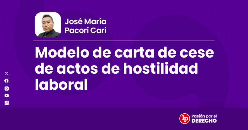 Modelo De Carta De Cese De Actos De Hostilidad Laboral Lp 1285