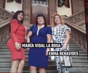 De izquierda a derecha, las juezas Paola Valdivia Sánchez, María Delfina Vidal la Rosa y Enma Benavides Vargas. (Beto a Saber)