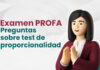 Examen PROFA: 17 preguntas sobre test de proporcionalidad