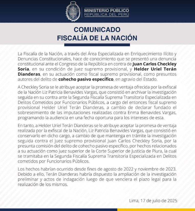 Fiscalía Checkley