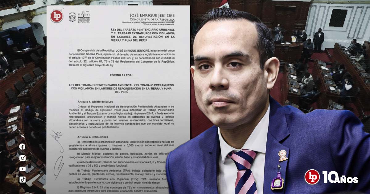 José Jerí plantea que internos trabajen en – El reportero andino