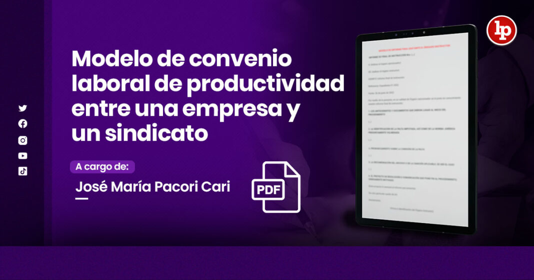 Modelo convenio laboral productividad empresa sindicato-LPDerecho