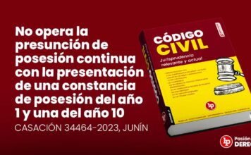 No opera la presunción de posesión continua con la presentación de una constancia de posesión del año 1 y una del año 10 para ser declarado propietario