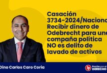 Casación 3734-2024/Nacional: Recibir dinero de Odebrecht para una compaña política NO es delito de lavado de activos