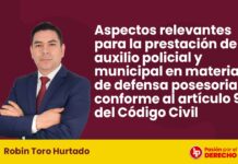 Aspectos relevantes para la prestación de auxilio policial y municipal en materia de defensa posesoria conforme al artículo 920 del Código Civil