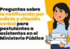 Preguntas sobre la notificación por edicto y citación verbal para postulantes a asistentes en el Ministerio Público