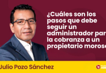 ¿Cuáles son los pasos que debe seguir un administrador para la cobranza a un propietario moroso?