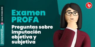 Examen PROFA: 10 preguntas sobre imputación objetiva y subjetiva