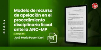 Modelo de recurso de apelación en el procedimiento disciplinario fiscal ante la ANC-MP