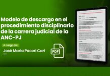 Modelo de descargo en el procedimiento disciplinario de la carrera judicial de la ANC-PJ