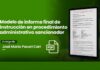 Modelo de informe final de instrucción en procedimiento administrativo sancionador