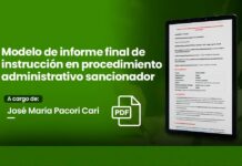 Modelo de informe final de instrucción en procedimiento administrativo sancionador