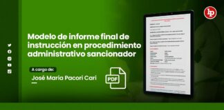 Modelo de informe final de instrucción en procedimiento administrativo sancionador