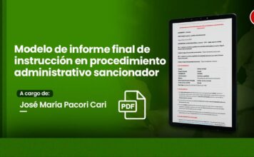 Modelo de informe final de instrucción en procedimiento administrativo sancionador