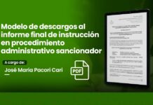 Modelo de descargos al informe final de instrucción en procedimiento administrativo sancionador
