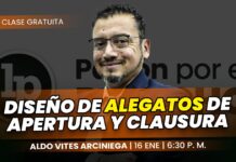Clase gratuita sobre diseño de alegatos de apertura y clausura. Llena el formulario para recibir las diapositivas.