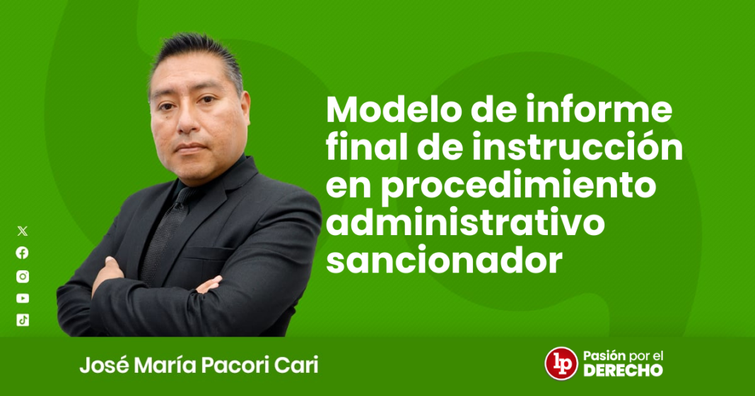 Modelo de informe final de instruccion en procedimiento administrativo sancionador - LPDerecho