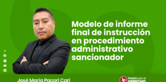 Modelo de informe final de instrucción en procedimiento administrativo sancionador