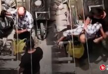 Inician investigación a sujeto captado en video cuando intentaba ahorcar a su padre