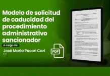 Modelo de solicitud de caducidad del procedimiento administrativo sancionador