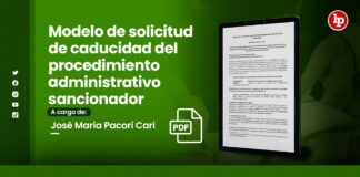 Modelo de solicitud de caducidad del procedimiento administrativo sancionador