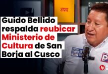 Guido Bellido plantea reubicar Ministerio de Cultura de San Borja al Cusco