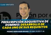 Clase gratuita sobre prescripción adquisitiva de dominio: desarrollo de cada uno de sus requisitos. Llena el formulario para recibir las diapositivas