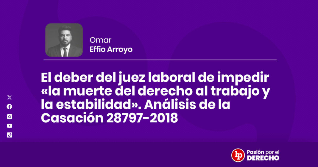 El deber del juez laboral de impedir-muerte-derecho al trabajo y la estabilidad-Análisis de la Casación 28797-2018-LPDerecho