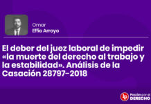 El deber del juez laboral de impedir «la muerte del derecho al trabajo y la estabilidad». Análisis de la Casación 28797-2018