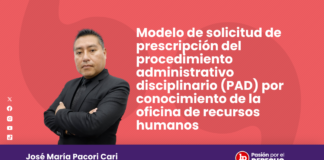 Modelo de solicitud de prescripción del procedimiento administrativo disciplinario (PAD) por conocimiento de la oficina de recursos humanos