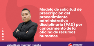 Modelo de solicitud de prescripción del procedimiento administrativo disciplinario (PAD) por conocimiento de la oficina de recursos humanos
