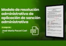 Modelo de resolución administrativa de aplicación de sanción administrativa