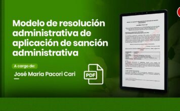 Modelo de resolución administrativa de aplicación de sanción administrativa
