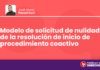 Modelo de solicitud de nulidad de la resolución de inicio de procedimiento coactivo