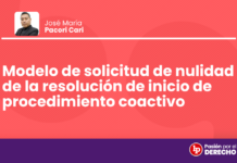 Modelo de solicitud de nulidad de la resolución de inicio de procedimiento coactivo