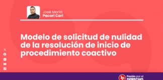 Modelo de solicitud de nulidad de la resolución de inicio de procedimiento coactivo