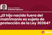 ¿El hijo nacido fuera del matrimonio es sujeto de protección de la Ley 30364?