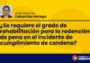 ¿Se requiere el grado de rehabilitación para la redención de pena en el incidente de cumplimiento de condena?